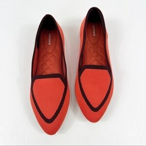 Birdies The Blackbird Orange Knit Pointed Flats Size 7
